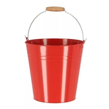 I TR036-P Cink kerti vödör, fa fogóval, 10,75 L, piros