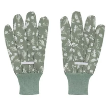 I TR062-Z Mezei virág mintás kerti kesztyű, zöld