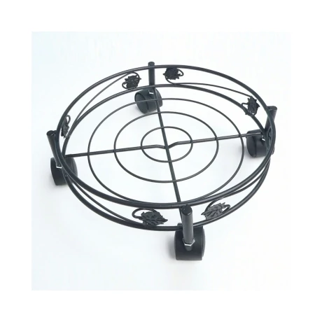 190085 FLORA ROLL ART DECO fém virágalátét  fékezhető fekete O 32 cm