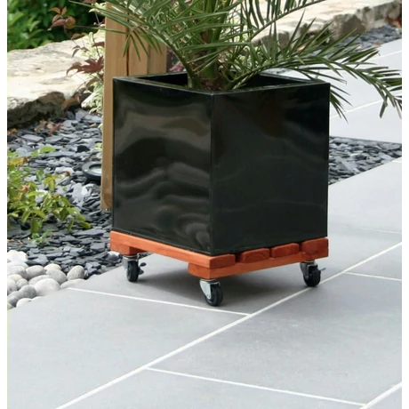 190076 FLORA ROLL LASURÉ keményfa virágalátét  fékezhető világosbarna 30 x 30 cm