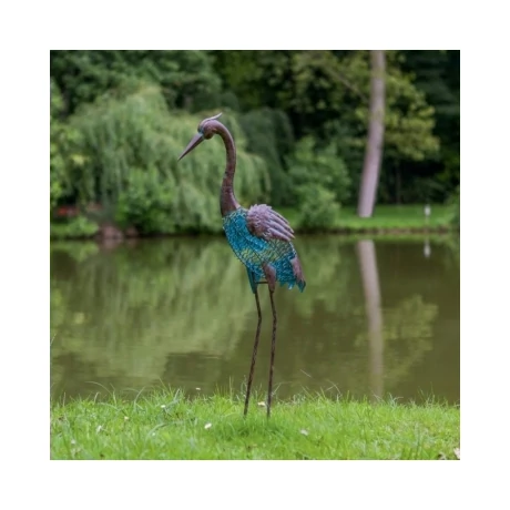 2010277 HERON fém kócsag  barna 45 x 22 x h.90 cm