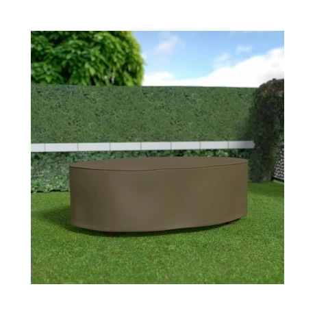 2013601 COVERTOP mérsékelten vízálló bútortakaró szövet   ovális asztal taupe 23