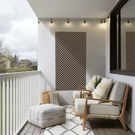 2015591 PRIVAT dekoratív PP panel 25 x 25 apácarács mintázat barna 1 x 2 m