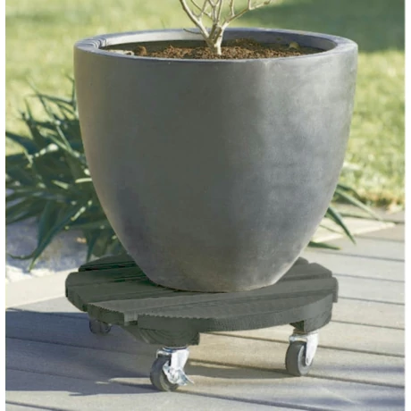 2007107 FLORA ROLL COLOR keményfa virágalátét  fékezhető antracit O 30 cm