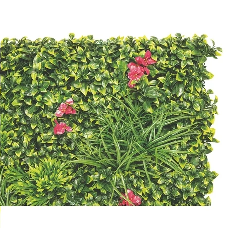 2019014 VERTICAL VILLA zöldfal Bougainvillea virággal  33x33 cm x 9 db zöld-pink