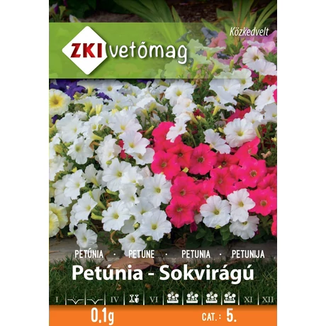 Z Virágmag Petúnia Alacsony sokvirágú színkeverék 0,1g