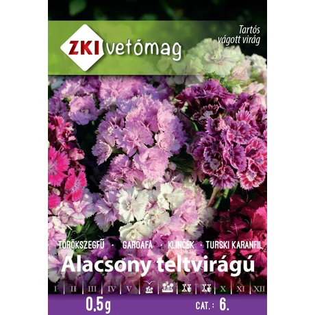 Z Virágmag Törökszegfű Teltvirágú alacsony színkeverék 0,5g