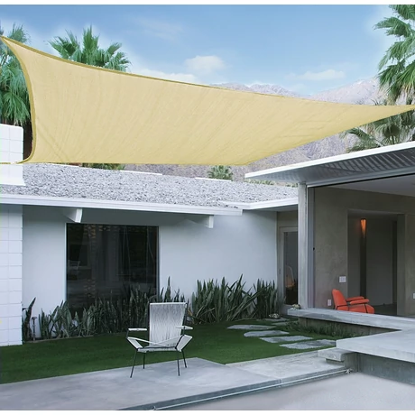 2022167 SUNNET KIT ¦ szőtt napvitorla  160 g/m2,4 x 1,5 m kötél bézs 3,6 x 3,6 m