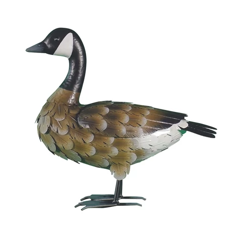 2017867 GOOSY stilizált, fém és festett lúd   barna 16 x 38 x 36 cm