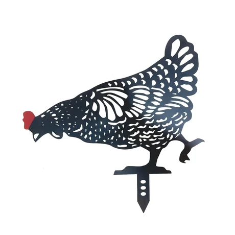 2022536 COKOT Nouga Leszúrható, fém, dekoratív tyúk sziluett    fekete - piros 5